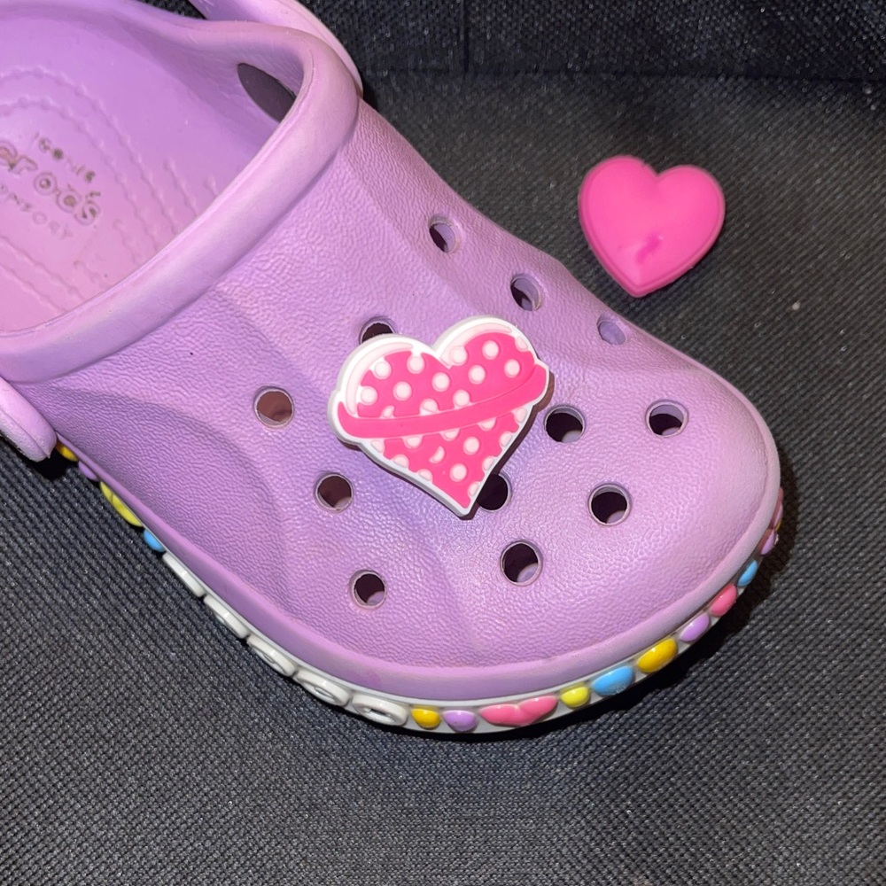 JIBBITZ CROC SHOE CHARMS! Shoe not included.
Two Heart Charms. - Picture 1 of 3